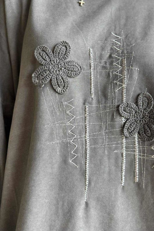 Original Hippie Sweatshirt Vintage Wash Charcoal